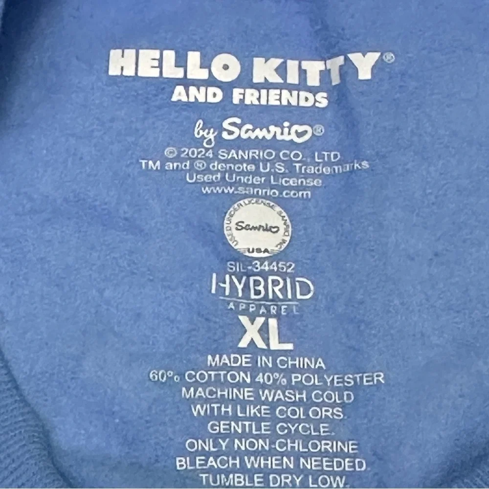 Sanrio Light Blue Hello Kitty Crew Neck Sweater XL
